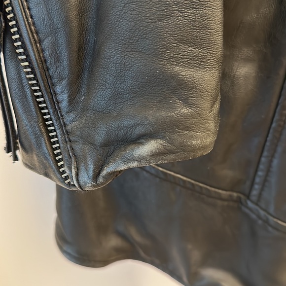 Muubaa leather motorcycle jacket in black size 8 - Picture 6 of 7